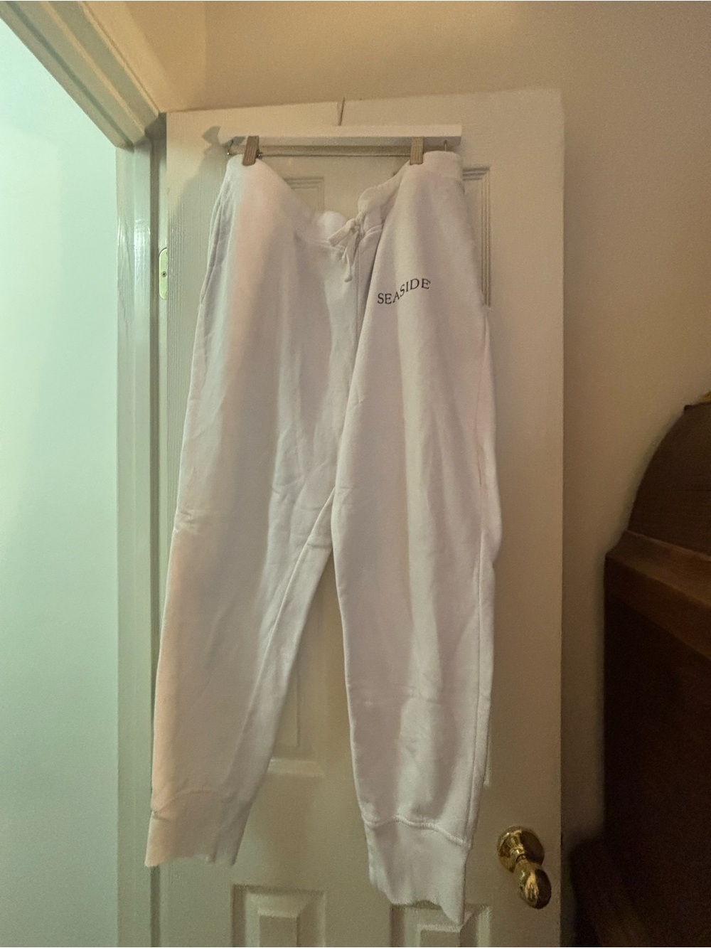 Seaside White Fleece Joggers - Unbranded